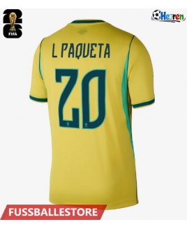 Günstige Brasilien Lucas Paqueta #20 Heimtrikot WM 2026 Kurzarm